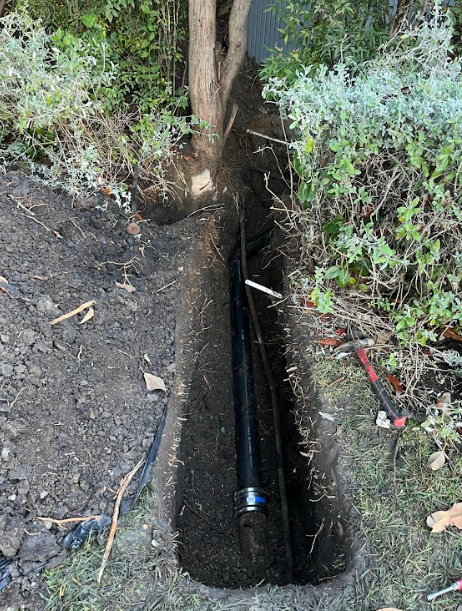 Emergency sewer line action illustration